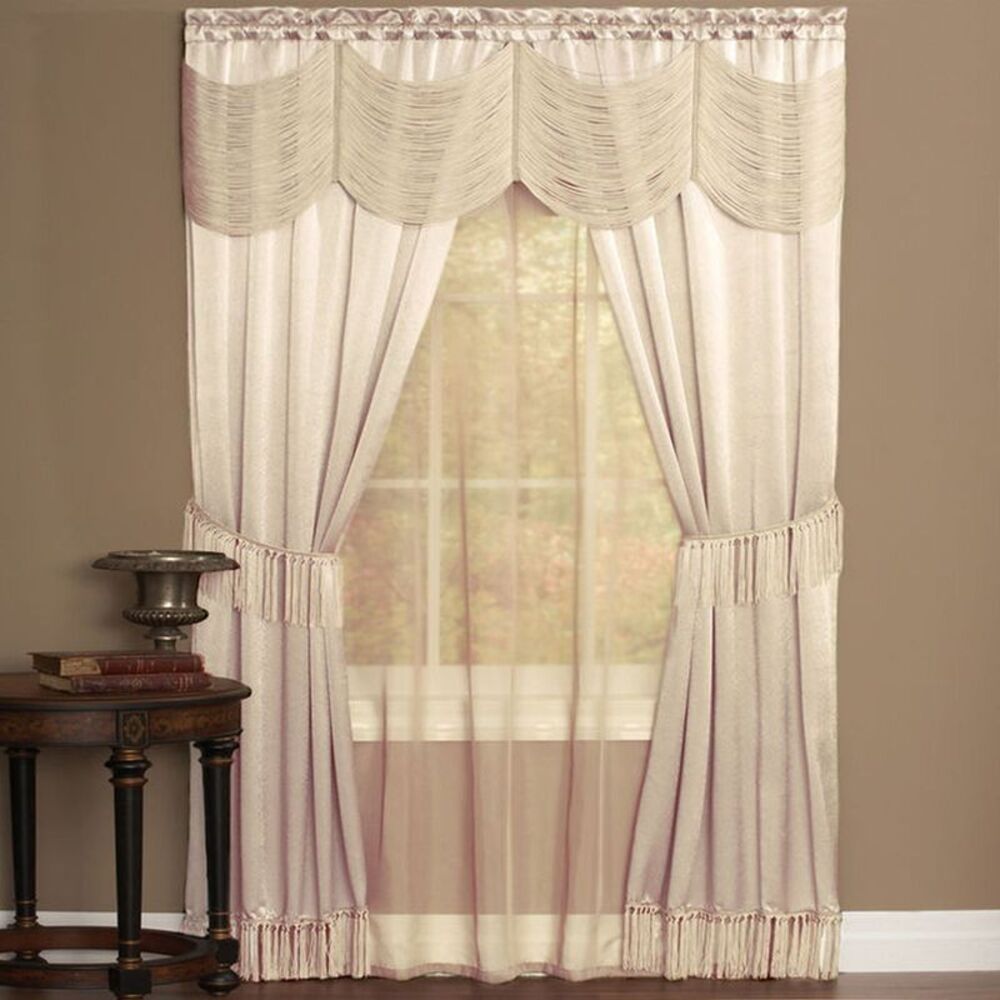 Rhine 6 Piece Window Curtain Set - 56x84 - Ivory